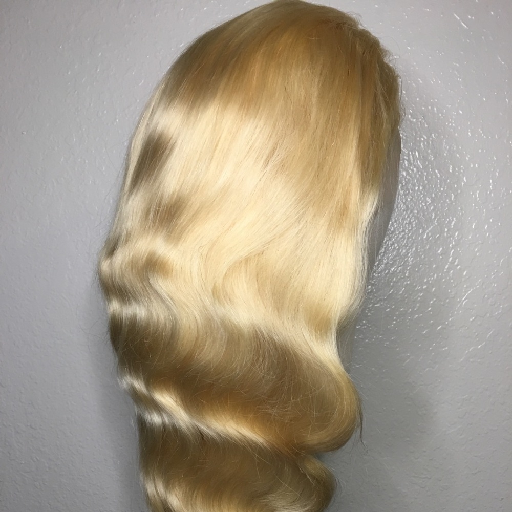100% human blonde lace frontal wig